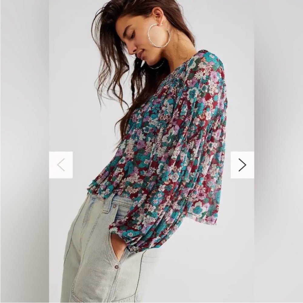 NWOT Free People Up For Anything Top Size M in Raisin Combo